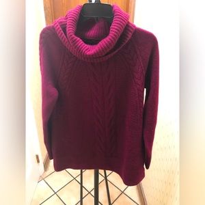 Talbots Cashmere Ribbed and Cable Cowl Neck NWOT Medium